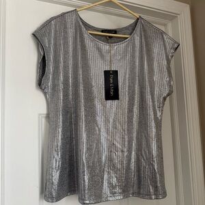 NWT Women’s Silver Metallic Top Size XL